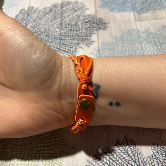 Orange Leather Wrap Bracelet Watch - Picture 3 of 8